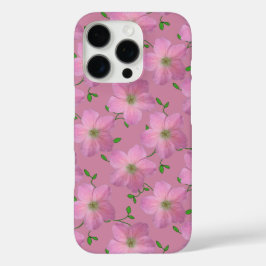 ガーデンピンクゼラニウム花の任意の色 iPhone 16 PROケース