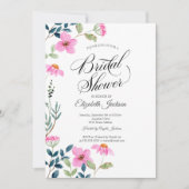 ガーデンピンクフラワーズブライダルシャワー 招待状 (正面)