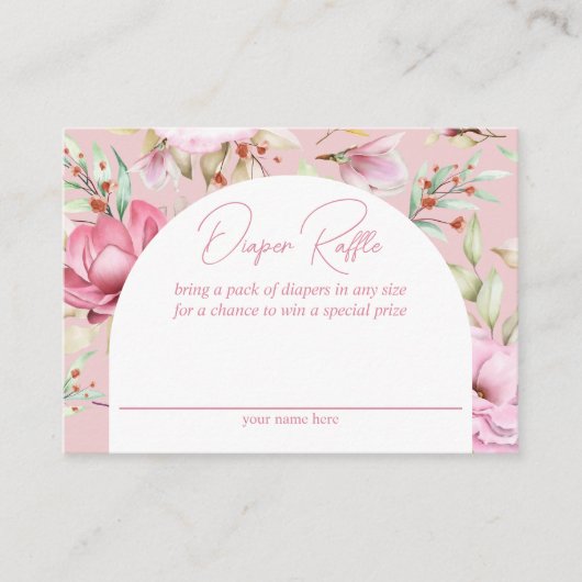 ガーデンピンクフローラおむつラッフル エンクロージャーカード (正面)