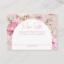 ガーデンピンクフローラおむつラッフル エンクロージャーカード