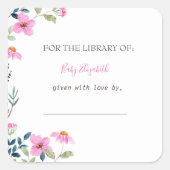 ガーデンピンク花妊娠 スクエアシール (正面)