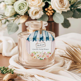 ガーデンピンク フローラル ブライダルシャワー ラウンド フェイバータグ