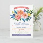 ガーデンピーニーズカップルのシャワー招待状 招待状 (スタンド正面)