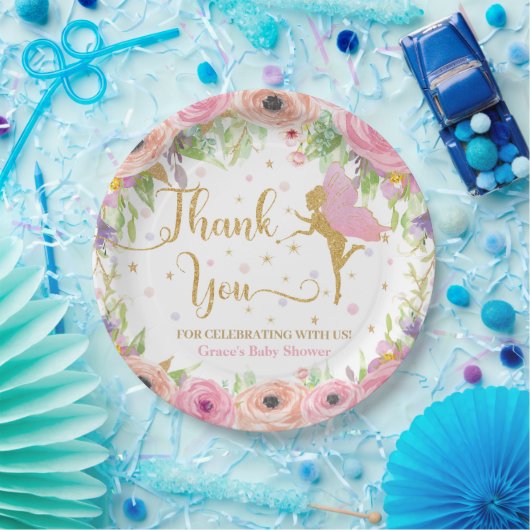 ガーデンフお洒落ェアリーフローラベビーシャワー誕生日 ペーパープレート (パーティー)