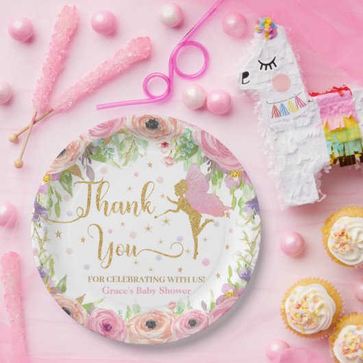 ガーデンフお洒落ェアリーフローラベビーシャワー誕生日 ペーパープレート (パーティー)