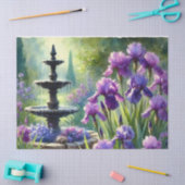 ガーデンファウンテンパープルアイリスティッシュペーパー 薄葉紙 (クラフト)