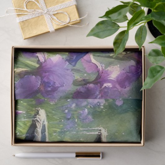 ガーデンファウンテンパープルアイリスティッシュペーパー 薄葉紙 (ギフト)