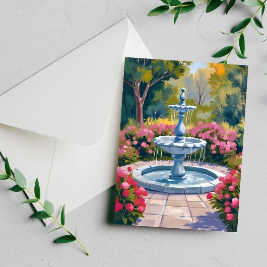 ガーデンファウンテン絵を描フローラ ポストカード
