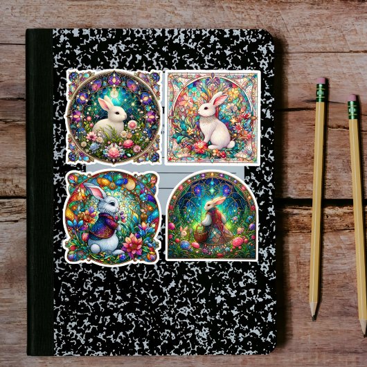 ガーデンファンタジーバニーステンドグラス復活祭 シール