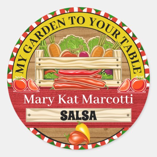 ガーデンファームステッカーの缶詰 ラウンドシール (正面)