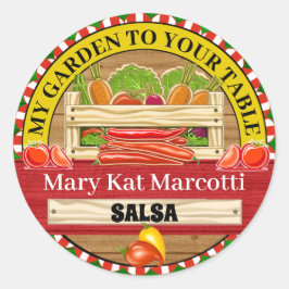 ガーデンファームステッカーの缶詰 ラウンドシール