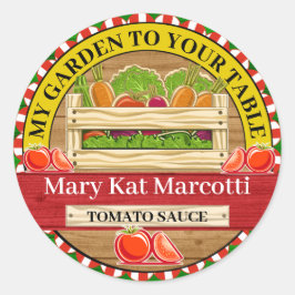 ガーデンファームステッカーの缶詰 ラウンドシール