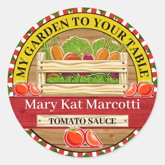 ガーデンファームステッカーの缶詰 ラウンドシール (正面)