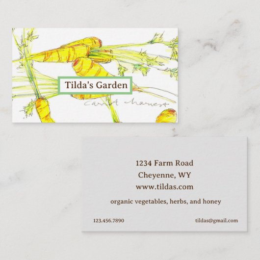 ガーデンファームプロデュース台人参の野菜 名刺 (正面/裏面)