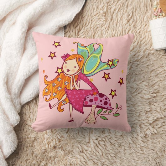 ガーデンフェアリーオンマッシュルーム クッション (ブランケット)