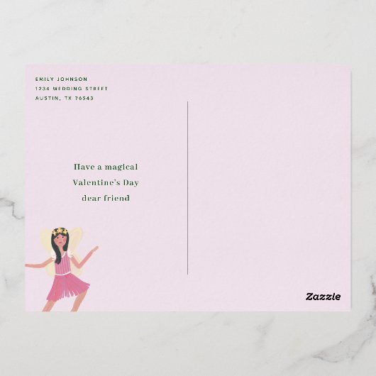 ガーデンフェアリーズバレンタイン 箔シーズンポストカード (裏面)