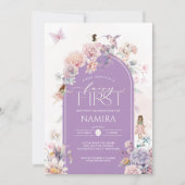 ガーデンフェアリーリトルフェアリー最初の誕生日 招待状 (正面)