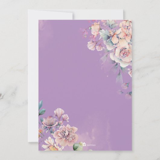 ガーデンフェアリーリトルフェアリー最初の誕生日 招待状 (裏面)