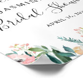 ガーデンフェミニンバラフローラブライダルシャワー標識 ポスター (角)