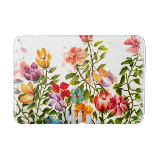 ガーデンフェンス付き犬の足のプリント バスマット (正面)