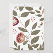 ガーデンフォーク花模様アートバーズボタニカル結婚ズ 招待状 (裏面)