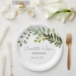 ガーデンフォージグリーンリーつる植物ウェディングパーティー ペーパープレート