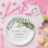 ガーデンフォージグリーンリーつる植物ウェディングパーティー ペーパープレート (パーティー)