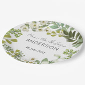 ガーデンフォージグリーンリーリースウェディングパーティー ペーパープレート (アングル)