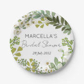 ガーデンフォージングリーネリーリースブライダルシャワー ペーパープレート (正面)