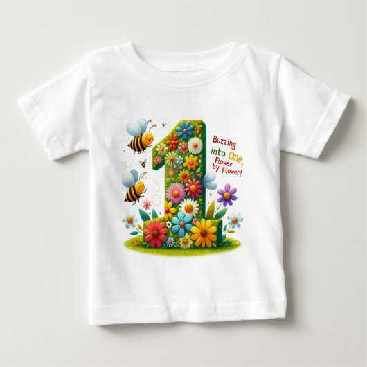 ガーデンフライト:誕生日初の花 ベビーTシャツ (正面)