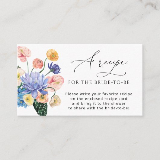 ガーデンフラワーお願いレシピを持ってきてください エンクロージャーカード (正面)