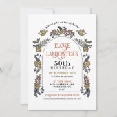 ガーデンフラワーアーチマイルストーン50誕生日 招待状 (正面)