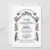 ガーデンフラワーアーチマイルストーン60誕生日 招待状 (正面)