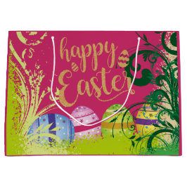 ガーデンフラワーイースターエッグラージ抱き枕 ラージペーパーバッグ