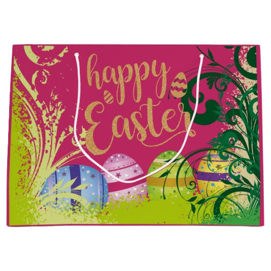 ガーデンフラワーイースターエッグラージ抱き枕 ラージペーパーバッグ (正面)