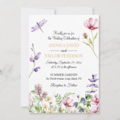 ガーデンフラワーウォータカラー5 x 7インチ結婚式招待状 招待状 (正面)