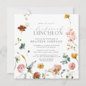 ガーデンフラワーウォーターカラーブリデスメイドランチョン 招待状 (正面)