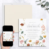 ガーデンフラワーウォーターカラーブリデスメイドランチョン 招待状