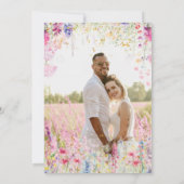 ガーデンフラワーウォーターモダンカラーフォト結婚ズ セーブザデート (裏面)