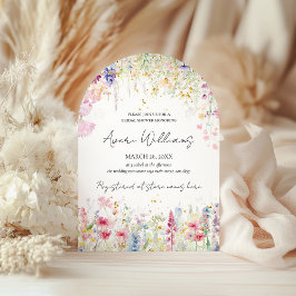 ガーデンフラワーウォーターモダンカラーボホブライダルシャワー 招待状