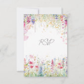 ガーデンフラワーウォーターモダンカラー結婚のQRコード 出欠カード (裏面)