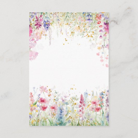 ガーデンフラワーウォーターモダンカラー結婚詳細 エンクロージャーカード (裏面)