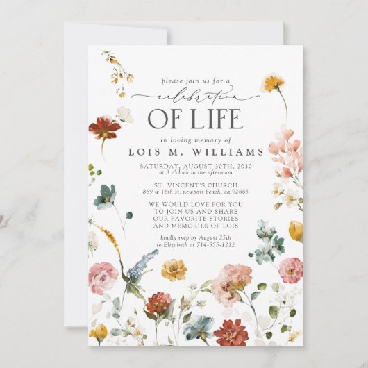 ガーデンフラワーズお祝い・オブ・ライフ 招待状 (正面)