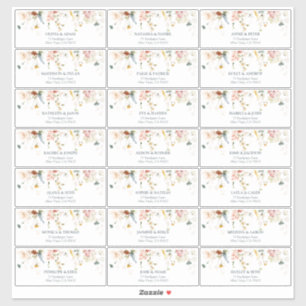 ガーデンフラワーズウォーターカラーゲストアドレス シール