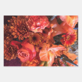 ガーデンフラワーズフローラピンクオレンジママ ラッピングペーパーシート (正面2)