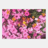 ガーデンフラワーズフローラピンクオレンジママ ラッピングペーパーシート (正面)