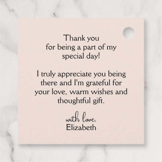 ガーデンフラワーズブライダルシャワーメッセージカード フェイバータグ (裏面)