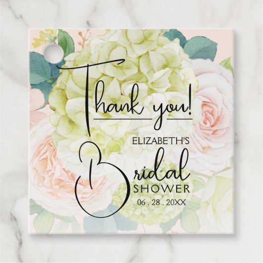 ガーデンフラワーズブライダルシャワーメッセージカード フェイバータグ (正面)