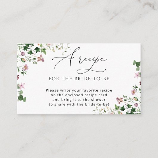 ガーデンフラワーズブライダルシャワーレシピエンクロージャカー エンクロージャーカード (正面)