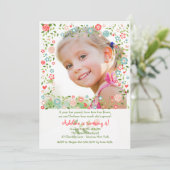 ガーデンフラワーズホワイトフォト招待状 招待状 (スタンド正面)